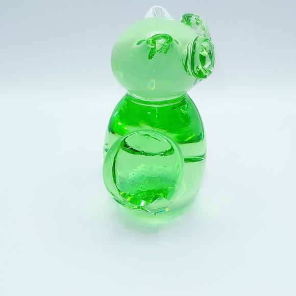 Vintage Art Glass Owl Light Green - Picture 4 of 12